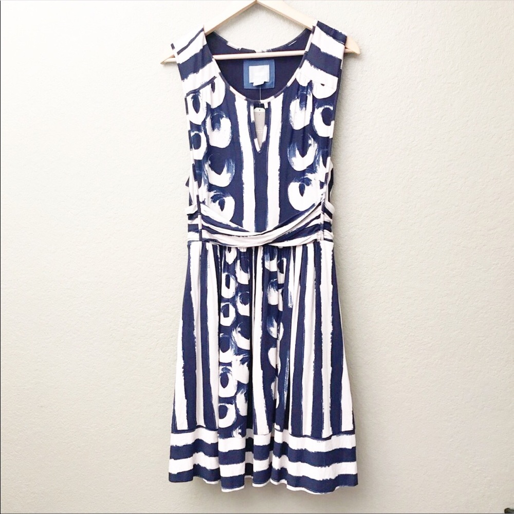 Anthropologie Maeve Sennebec Sleeveless Blue Dress